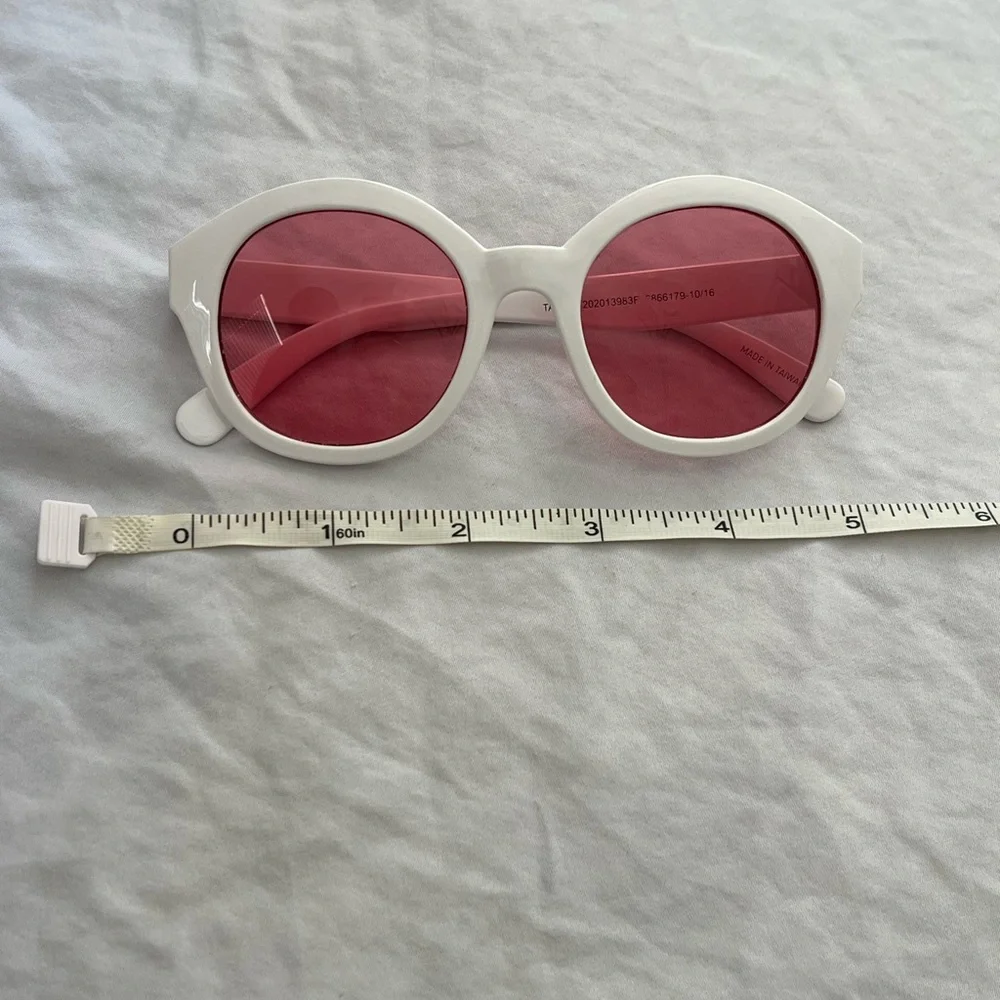 Cat & Jack Kids White Sunglasses with Pink Lenses